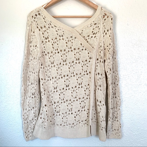 Anthropologie knitted & knotted crochet longsleeve - Picture 5 of 7